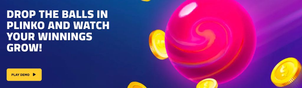Promotional banner inviting players to drop the balls and watch winnings grow